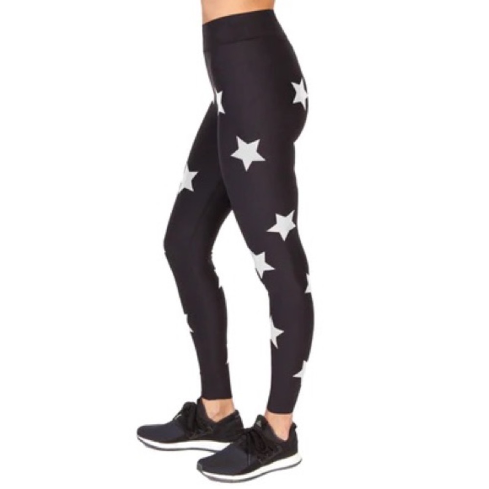 ultracor Black Leggings with White Star Print